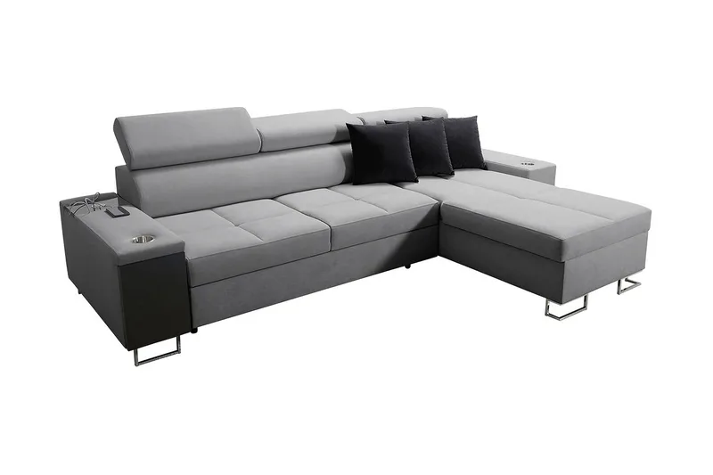 Morenia 4-sits Hörnbäddsoffa Höger, Ljusgrå