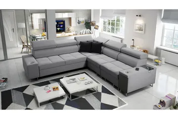 Morenia 4-sits Hörnbäddsoffa Höger - Ljusgrå - Möbler - Soffa - Bäddsoffa - Hörnbäddsoffa