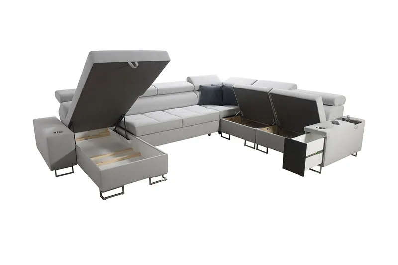 Morenia 4-sits Hörnbäddsoffa Vänster - Ljusgrå - Möbler - Soffa - Bäddsoffa - Hörnbäddsoffa