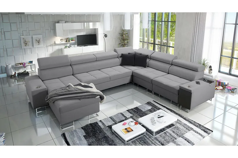 Morenia 4-sits Hörnbäddsoffa Vänster - Ljusgrå - Möbler - Soffa - Bäddsoffa - Hörnbäddsoffa