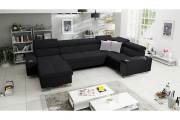 Morenia 4-sits Hörnbäddsoffa Vänster - Svart - Möbler - Soffa - Bäddsoffa - Hörnbäddsoffa