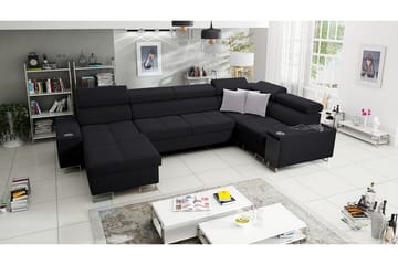 Morenia 4-sits Hörnbäddsoffa Vänster - Svart - Möbler - Soffa - Bäddsoffa - Hörnbäddsoffa