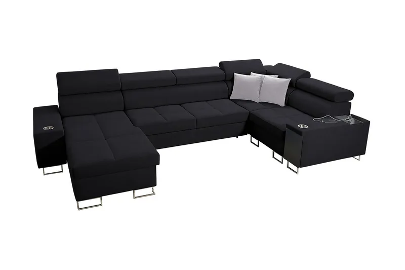 Morenia 4-sits Hörnbäddsoffa Vänster, Svart