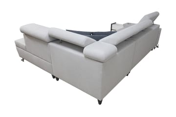 Morenia Högervänd Bäddsoffa 127x210 cm med Förvaring i Tyg - Grå - Möbler - Soffa - Bäddsoffa - Bäddsoffa längsbäddad