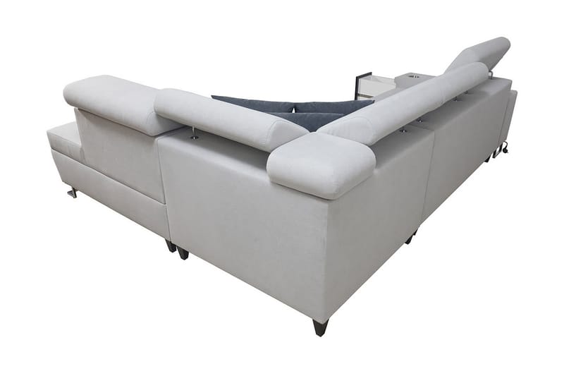 Morenia Högervänd Bäddsoffa 127x210 cm med Förvaring i Tyg - Grå - Möbler - Soffa - Bäddsoffa - Bäddsoffa längsbäddad