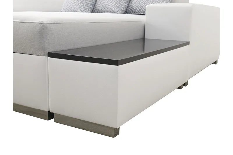 Mumtaz U-Bäddsoffa Divan Vänster - Ljusgrå/Vit - Möbler - Soffa - Bäddsoffa - Bäddsoffa divan