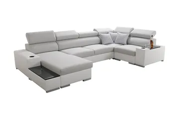 Mumtaz U-Bäddsoffa Divan Vänster - Ljusgrå/Vit - Möbler - Soffa - Bäddsoffa - Hörnbäddsoffa