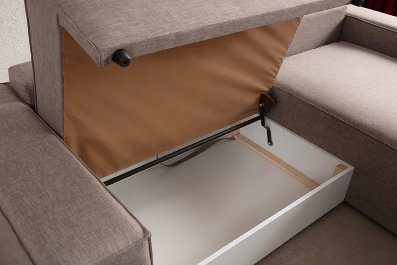 Munehiro Hörnbäddsoffa - Brun - Möbler - Soffa - Bäddsoffa - Hörnbäddsoffa