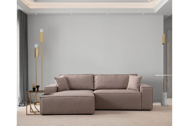 Munehiro Hörnbäddsoffa - Brun - Möbler - Soffa - Bäddsoffa - Hörnbäddsoffa