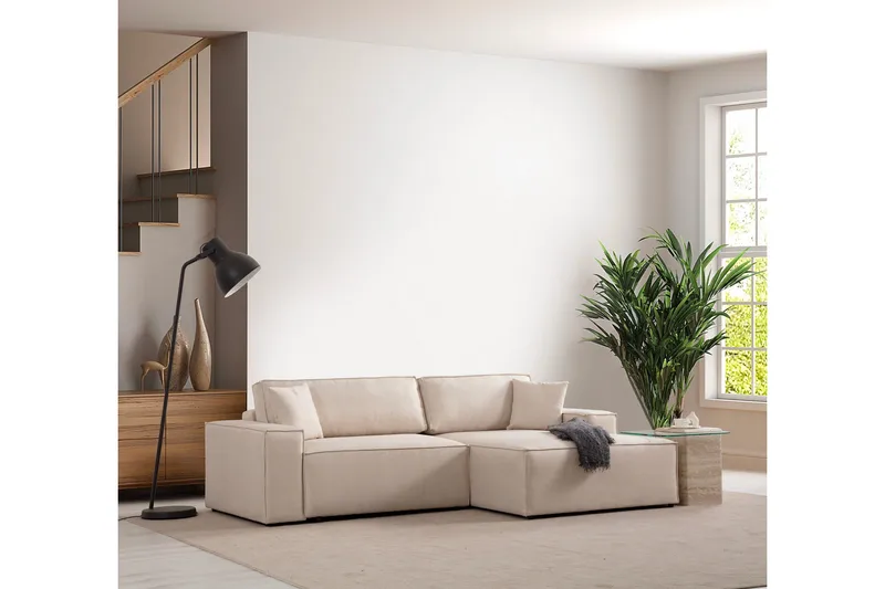 Munehiro Hörnbäddsoffa - Ecru - Möbler - Soffa - Bäddsoffa - Hörnbäddsoffa