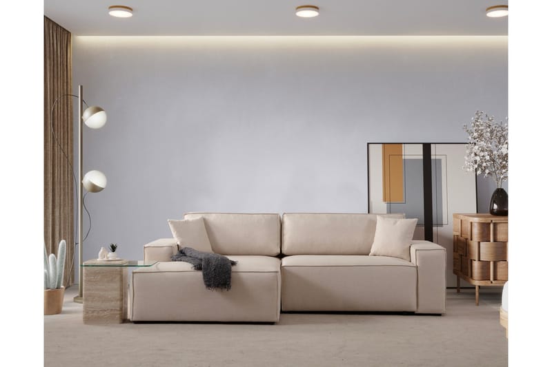 Munehiro Hörnbäddsoffa - Ecru - Möbler - Soffa - Bäddsoffa - Hörnbäddsoffa