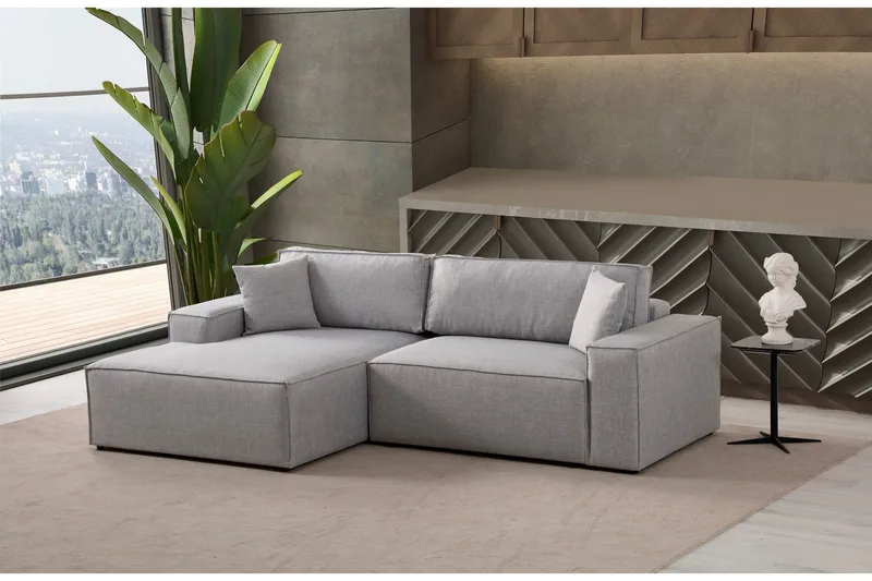 Munehiro Hörnbäddsoffa - Ljusgrå - Möbler - Soffa - Bäddsoffa - Hörnbäddsoffa