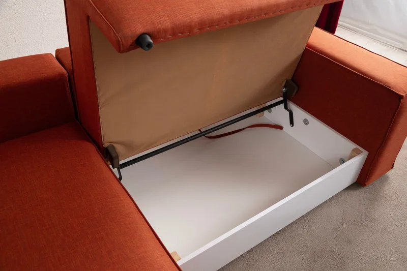 Munehiro Hörnbäddsoffa - Orange - Möbler - Soffa - Bäddsoffa - Hörnbäddsoffa