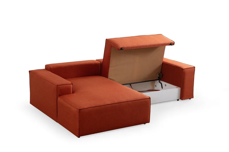 Munehiro Hörnbäddsoffa - Orange - Möbler - Soffa - Bäddsoffa - Hörnbäddsoffa