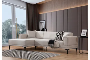 Naoko Bäddsoffa med divan - Beige - Möbler - Soffa - Bäddsoffa - Hörnbäddsoffa