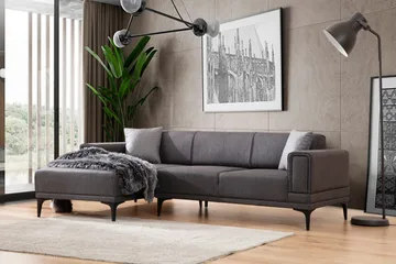 Naoko Bäddsoffa med divan - Mörkgrå - Möbler - Soffa - Bäddsoffa - Hörnbäddsoffa