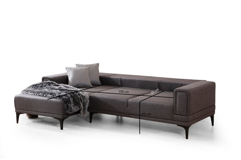 Naoko Bäddsoffa med divan - Mörkgrå - Möbler - Soffa - Bäddsoffa - Hörnbäddsoffa