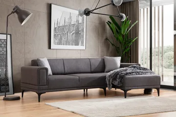 Naoko Bäddsoffa med divan - Mörkgrå - Möbler - Soffa - Bäddsoffa - Hörnbäddsoffa