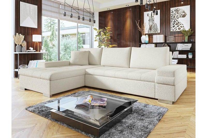 Naoma 3-sits Hörnbäddsoffa NO_BRAND Acacia||White - Möbler - Soffa - Bäddsoffa - Bäddsoffa divan