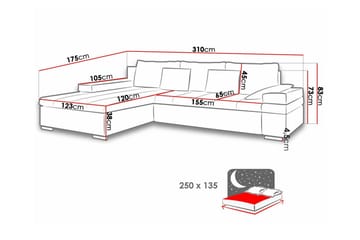 Naoma 3-sits Hörnbäddsoffa NO_BRAND beige - Möbler - Soffa - Bäddsoffa - Bäddsoffa längsbäddad