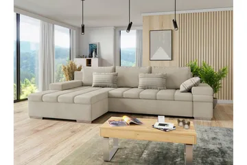 Naoma 3-sits Hörnbäddsoffa NO_BRAND beige - Möbler - Soffa - Bäddsoffa - Bäddsoffa divan