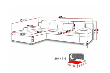 Naoma 3-sits Hörnbäddsoffa NO_BRAND beige - Möbler - Soffa - Bäddsoffa - Bäddsoffa divan