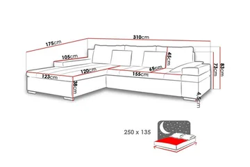 Naoma 3-sits Hörnbäddsoffa NO_BRAND Beige - Möbler - Soffa - Bäddsoffa - Bäddsoffa divan