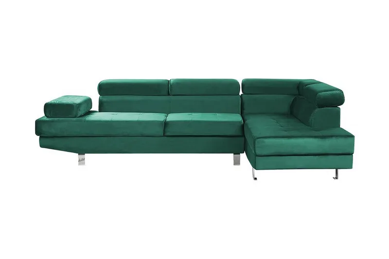 Norreia 5-sits Hörnbäddsoffa Vänster - Sammet/Grön - Möbler - Soffa - Bäddsoffa - Hörnbäddsoffa