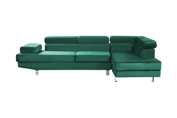 Norreia 5-sits Hörnbäddsoffa Vänster - Sammet/Grön - Möbler - Soffa - Bäddsoffa - Hörnbäddsoffa