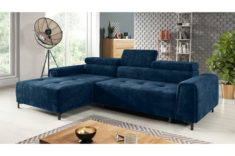 Rathkeale 3-sits Hörnbäddsoffa Dark blue - Möbler - Soffa - Bäddsoffa - Bäddsoffa divan