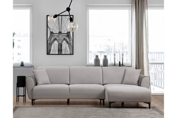 Rebelo Bäddsoffa med divan - Grå - Möbler - Soffa - Bäddsoffa - Hörnbäddsoffa