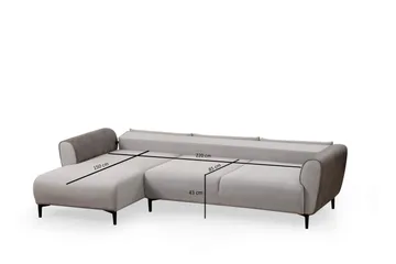 Rebelo Bäddsoffa med divan - Grå - Möbler - Soffa - Bäddsoffa - Hörnbäddsoffa