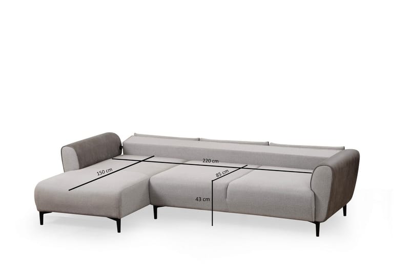 Rebelo Bäddsoffa med divan - Grå - Möbler - Soffa - Bäddsoffa - Hörnbäddsoffa