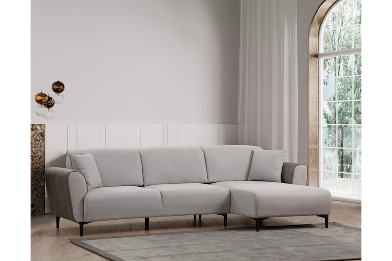 Rebelo Bäddsoffa med divan - Grå - Möbler - Soffa - Bäddsoffa - Hörnbäddsoffa