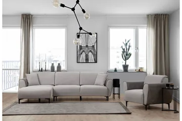 Rebelo Bäddsoffa med divan - Grå - Möbler - Soffa - Bäddsoffa - Hörnbäddsoffa