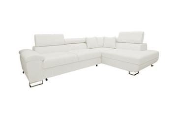 Reginia 3-sits Höger Hörnbäddsoffa 125x195 cm med Förvaring i Boucle - Vit - Möbler - Soffa - Bäddsoffa - Bäddsoffa längsbäddad