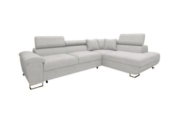 Reginia 3-sits Höger Hörnbäddsoffa 125x195 cm med Förvaring i Tyg - Grå - Möbler - Soffa - Bäddsoffa - Bäddsoffa längsbäddad