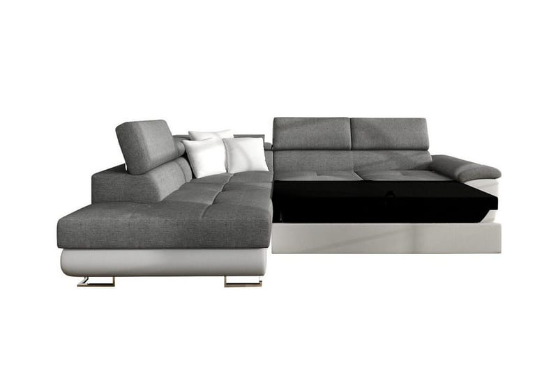 Reginia 3-sits Högervänd L-formad Hörnbäddsoffa med Förvaring i Tyg - Blå - Möbler - Soffa - Bäddsoffa - Bäddsoffa divan