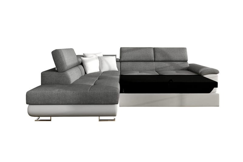 Reginia 3-sits Högervänd L-formad Hörnbäddsoffa med Förvaring i Tyg - Grön - Möbler - Soffa - Bäddsoffa - Bäddsoffa längsbäddad
