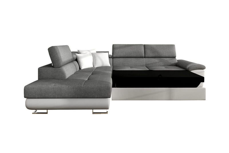 Reginia 3-sits Hörnbäddsoffa 125x195 cm med Förvaring i Manchestertyg - Ljusbeige - Möbler - Soffa - Bäddsoffa - Bäddsoffa längsbäddad