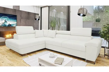 Reginia 3-sits Hörnbäddsoffa NO_BRAND White - Möbler - Soffa - Bäddsoffa - Hörnbäddsoffa