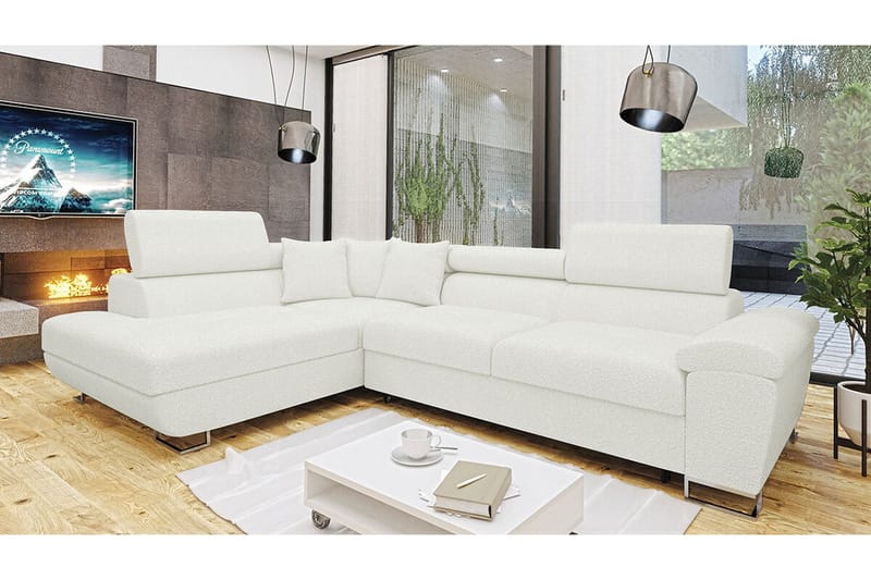 Reginia 3-sits Hörnbäddsoffa NO_BRAND White - Möbler - Soffa - Bäddsoffa - Hörnbäddsoffa