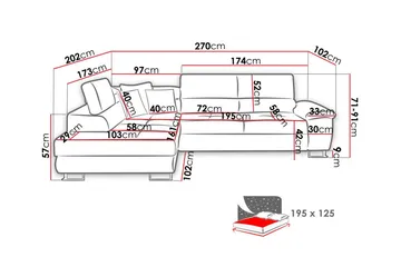 Reginia 3-sits Hörnbäddsoffa - Möbler - Soffa - Bäddsoffa - Hörnbäddsoffa