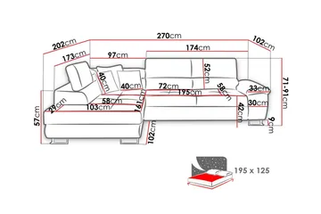 Reginia 3-sits Hörnbäddsoffa - Möbler - Soffa - Bäddsoffa - Hörnbäddsoffa