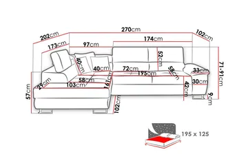 Reginia 3-sits Hörnbäddsoffa - Möbler - Soffa - Bäddsoffa - Hörnbäddsoffa