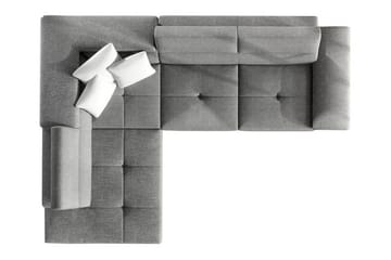 Reginia 3-sits Vänster Hörnbäddsoffa 125x195 cm med Förvaring i Boucle - Vit - Möbler - Soffa - Bäddsoffa - Bäddsoffa längsbäddad