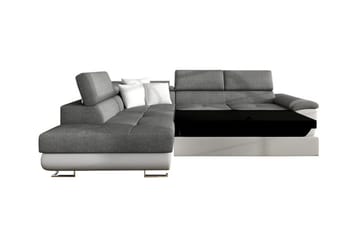 Reginia 3-sits Vänstervänd L-formad Hörnbäddsoffa med Förvaring i Tyg - Grön - Möbler - Soffa - Bäddsoffa - Bäddsoffa längsbäddad