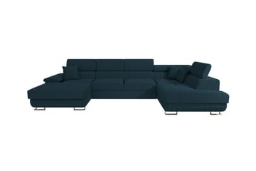 Reginia 4-sits Hörnbäddsoffa 125x270 cm med Förvaring i Manchestertyg - Blå - Möbler - Soffa - Bäddsoffa - Bäddsoffa divan
