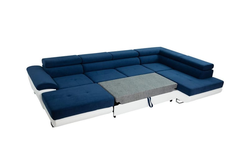 Reginia 4-sits Hörnbäddsoffa 125x270 cm med Förvaring i Manchestertyg - Blå - Möbler - Soffa - Bäddsoffa - Bäddsoffa divan