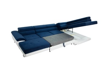 Reginia 4-sits Hörnbäddsoffa 125x270 cm med Förvaring i Manchestertyg - Blå - Möbler - Soffa - Bäddsoffa - Bäddsoffa divan